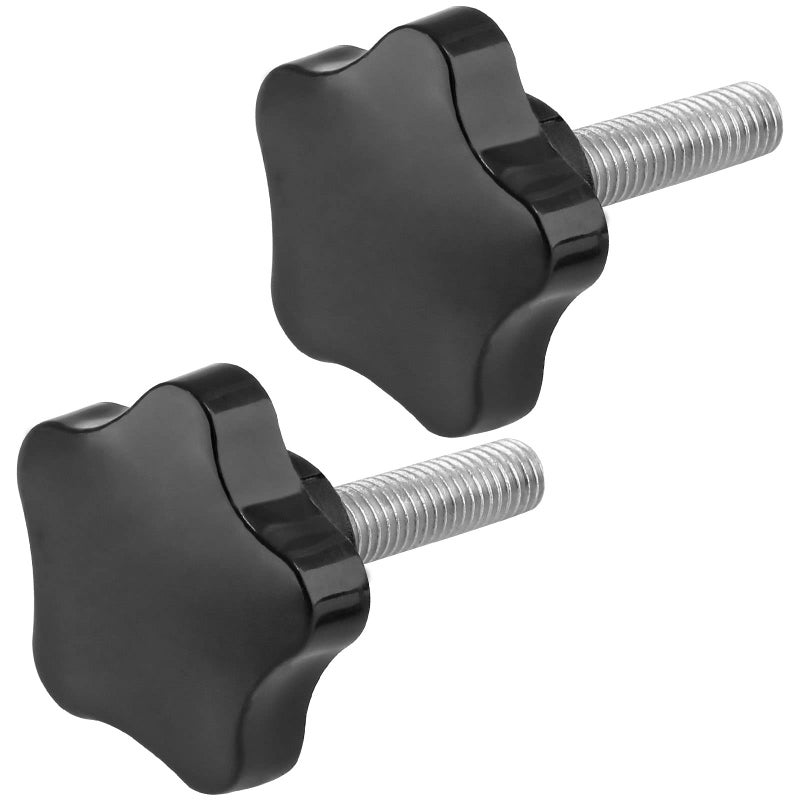 LifCratms M8 x 30mm Thread Star Knob 2Pcs, Plastic Star Shaped Clamping Knob Handle Hand Tightening Screw for Umbrella Base Replacement - Image 1